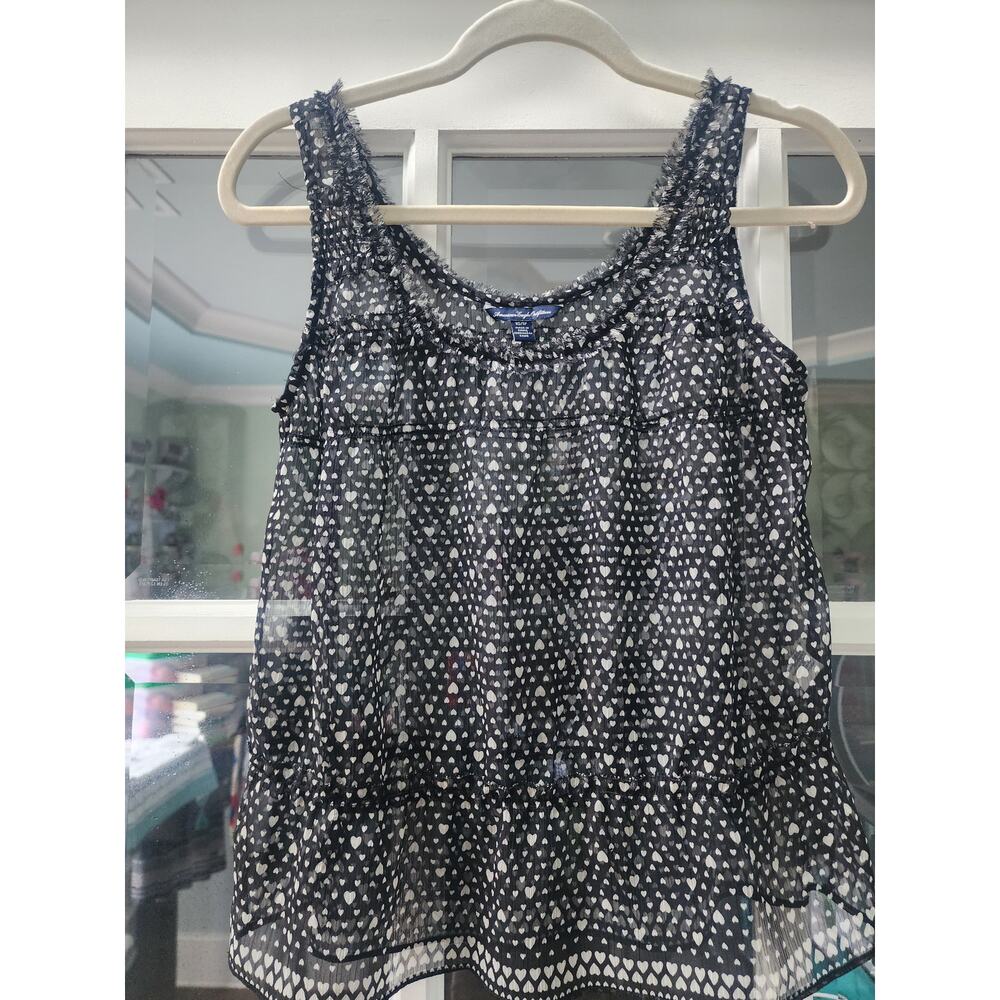 American Eagle Outfitters Sleeveless, semi sheer blouse, XS